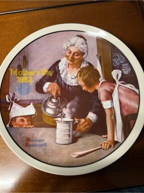 Norman Rockwell Mother's Day 1982 Collector Plate The Cooking Lesson